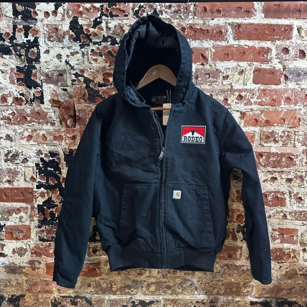 Carhartt J130 Canvas Hooded Black Jacket Rodeo Womens Large